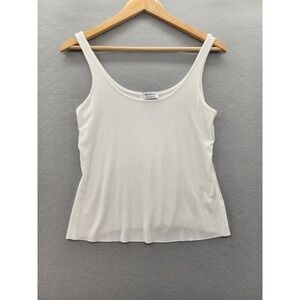 Bailey/44 White Scoop Neck Tank Top Womens Medium Raw Hem Made in USA 404-C636